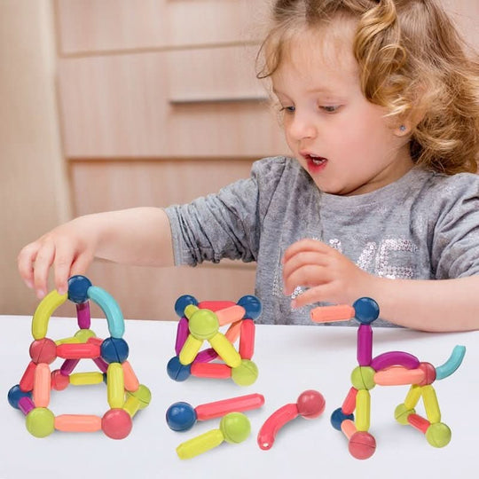 Kinder Magnetisches Bauset Kreativstäbe für Spiel und Lernen 2