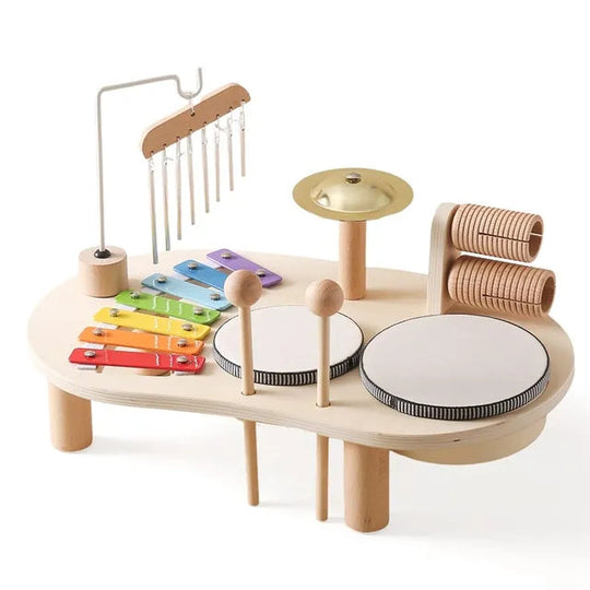 Kinder Musikstation Kreatives Musikspielzeug mit Xylofon und Trommeln 0