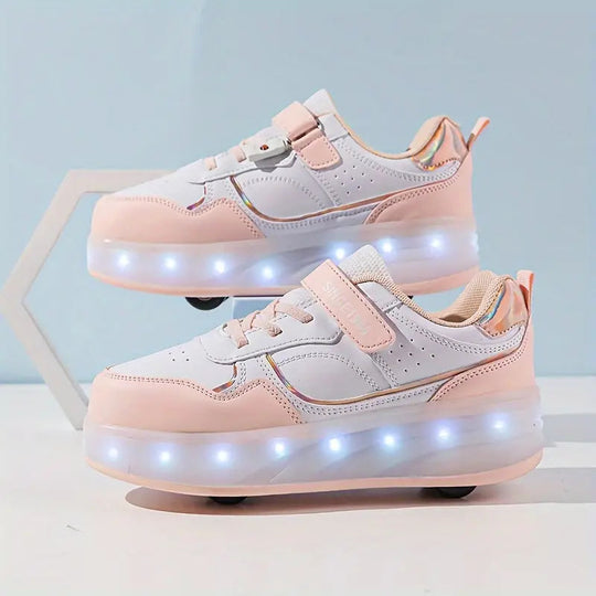 Kinder Rollschuhe mit Lichtern und abnehmbaren Rädern 2