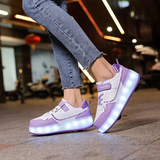 Kinder Rollschuhe mit Lichtern und abnehmbaren Rädern 3