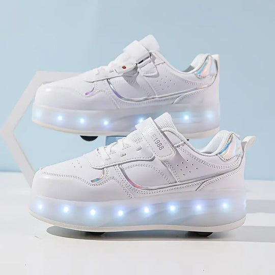 Kinder Rollschuhe mit Lichtern und abnehmbaren Rädern 4