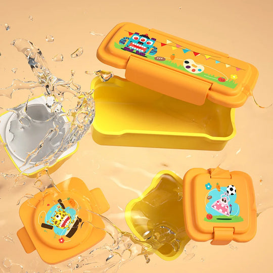Kinder Snack-Aufbewahrungsset mit Tragetasche und Monsterdesign 2