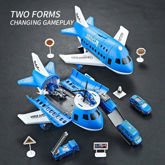 Kinder Spielset Flugzeug Hubschrauber Verkehrsschilder Interaktives Spielzeug 5