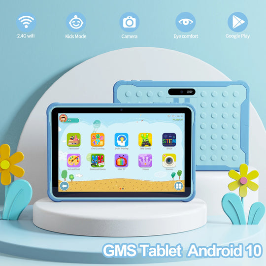 Kinder Tablet 10 Zoll Android 13 Quad-Core Prozessor 2GB RAM 64GB ROM mit Schutzhülle 5