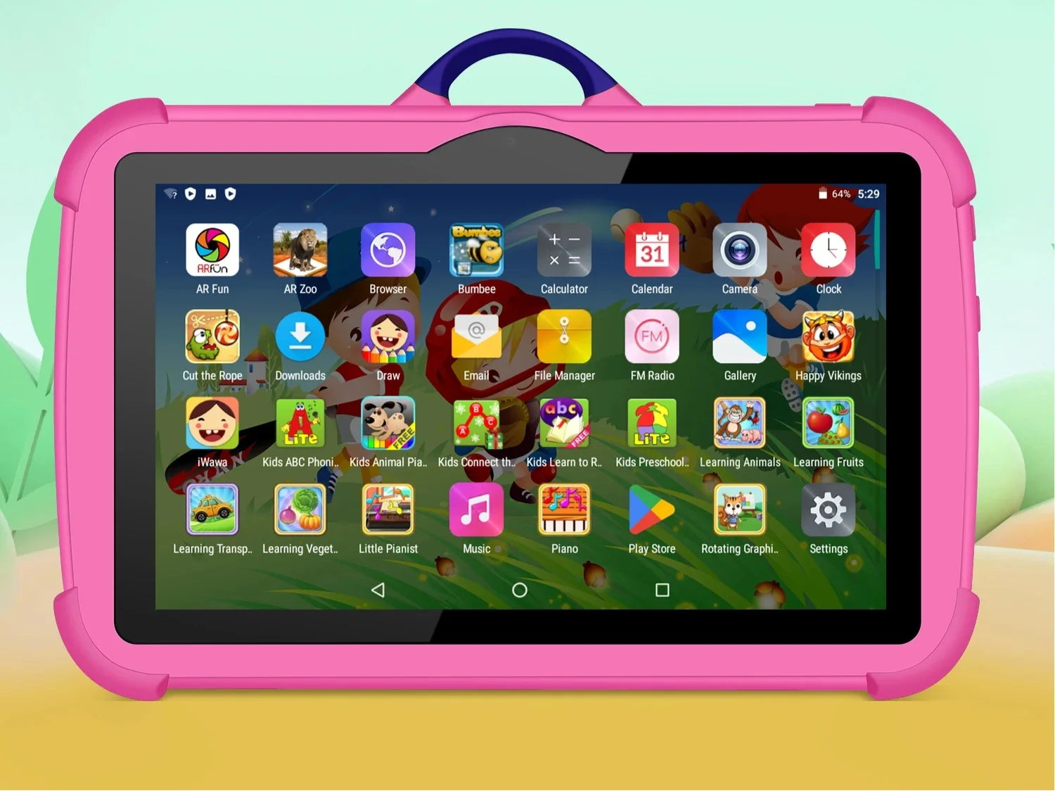 Kinder Tablet 7,0 Zoll Quad-Core 4GB RAM 64GB ROM Cartoon-Muster für Kinder 2
