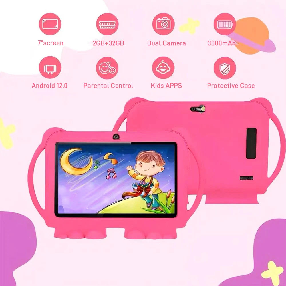 Kinder Tablet 7 Zoll Android 12 Lernspielzeug 32GB für Jungen und Mädchen 1