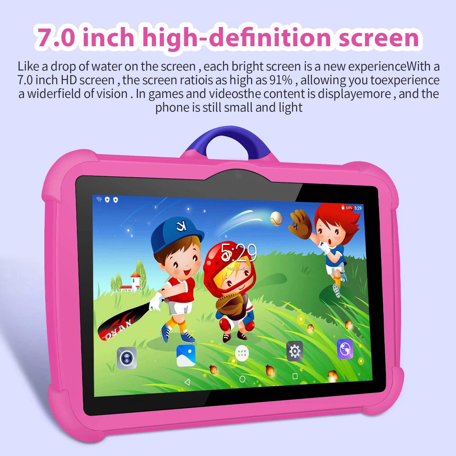 Kinder Tablet 7 Zoll Quad-Core mit 4GB RAM und 64GB ROM für Lernspiele 1