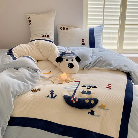 Kinderbettwäsche-Set Maritim mit gesteppter Tagesdecke 2
