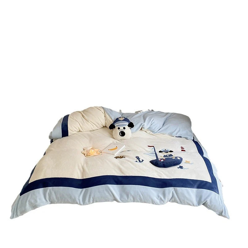 Kinderbettwäsche-Set Maritim mit gesteppter Tagesdecke 4