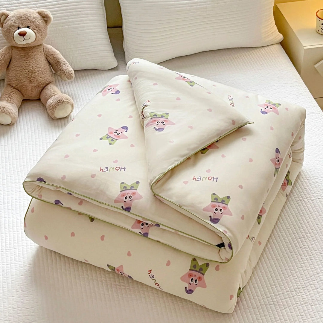 Kinderbettwäsche-Set mit Tiermotiven und gesteppter Decke 20