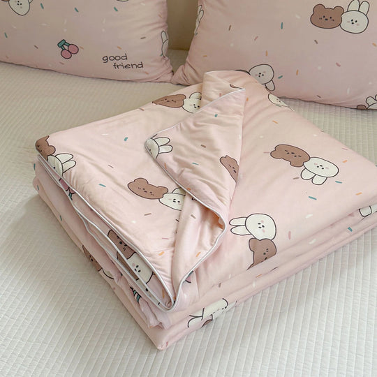 Kinderbettwäsche-Set mit Tiermotiven und gesteppter Decke 21