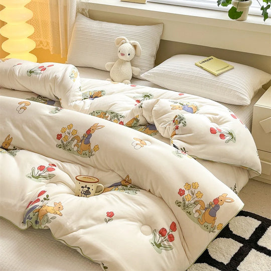 Kinderbettwäsche-Set mit Tiermotiven und gesteppter Decke 3