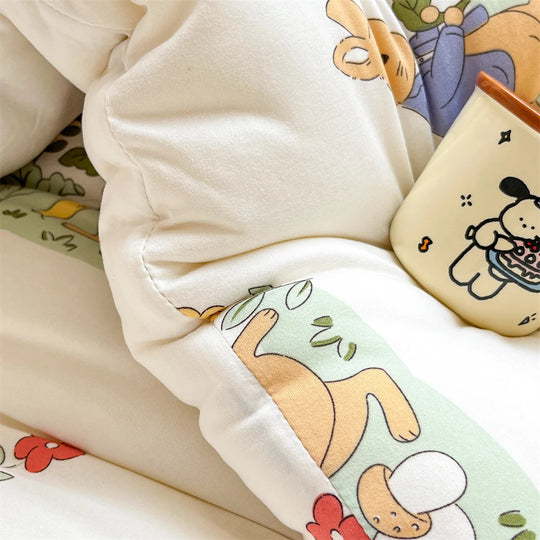 Kinderbettwäsche-Set mit Tiermotiven und gesteppter Decke 4