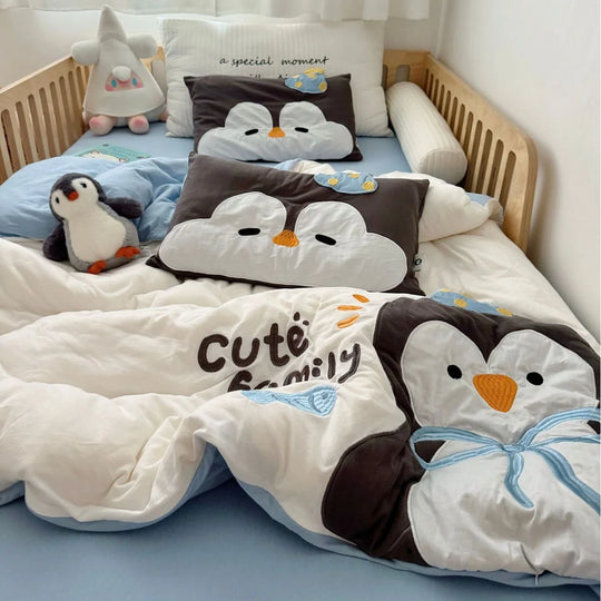 Kinderbettwäsche 100x135 mit Welpenapplikation und Kissenbezügen für Jungen und Mädchen 6