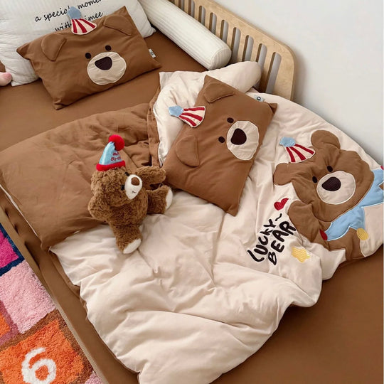 Kinderbettwäsche 100x135 mit Welpenapplikation und Kissenbezügen für Jungen und Mädchen 7