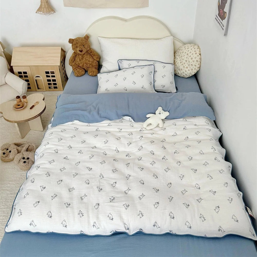 Kinderbettwäsche 135x200 Bärenmotiv Set für Kinderbetten 12