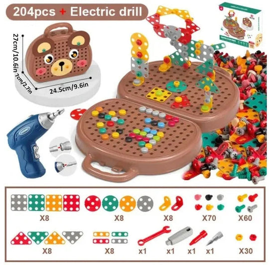Kinderspielzeugkiste Montessori Kreatives Bau-Set für Motorik und Fantasie 6