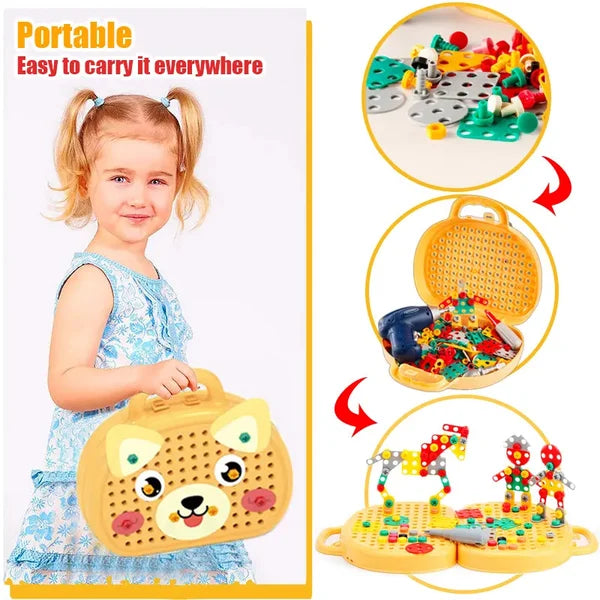 Kinderspielzeugkiste Montessori Kreatives Bau-Set für Motorik und Fantasie 7