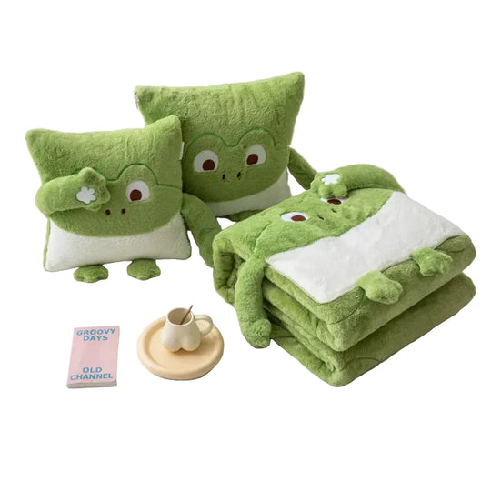 Kissen und Decke Set Mini Monster für Kinder - Verwandlungsdesign für Kuschelecken und Spielbereiche 0