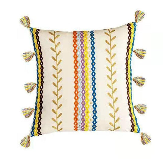 Kissenbezug 40x40 Boho-Stil mit Fransen für Wohn- und Schlafzimmer 0