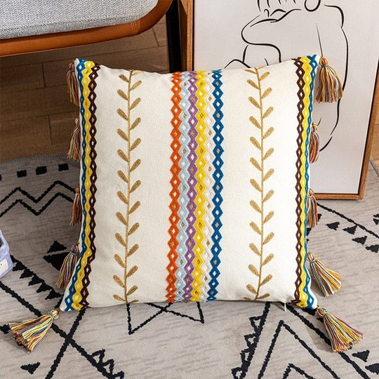 Kissenbezug 40x40 Boho-Stil mit Fransen für Wohn- und Schlafzimmer 6