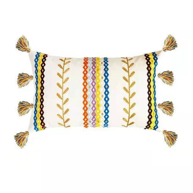 Kissenbezug 40x40 Boho-Stil mit Fransen für Wohn- und Schlafzimmer 9