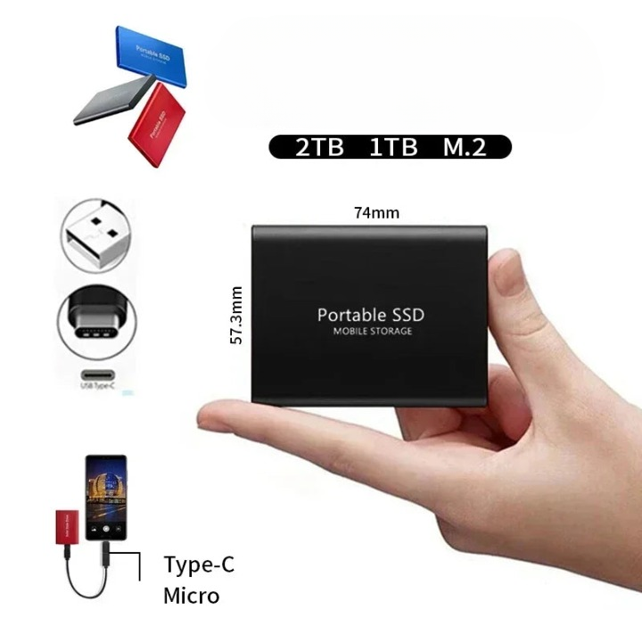 Kompakte SSD-Festplatte, Hochgeschwindigkeitsspeicher, USB-C 1050 MB/s 3