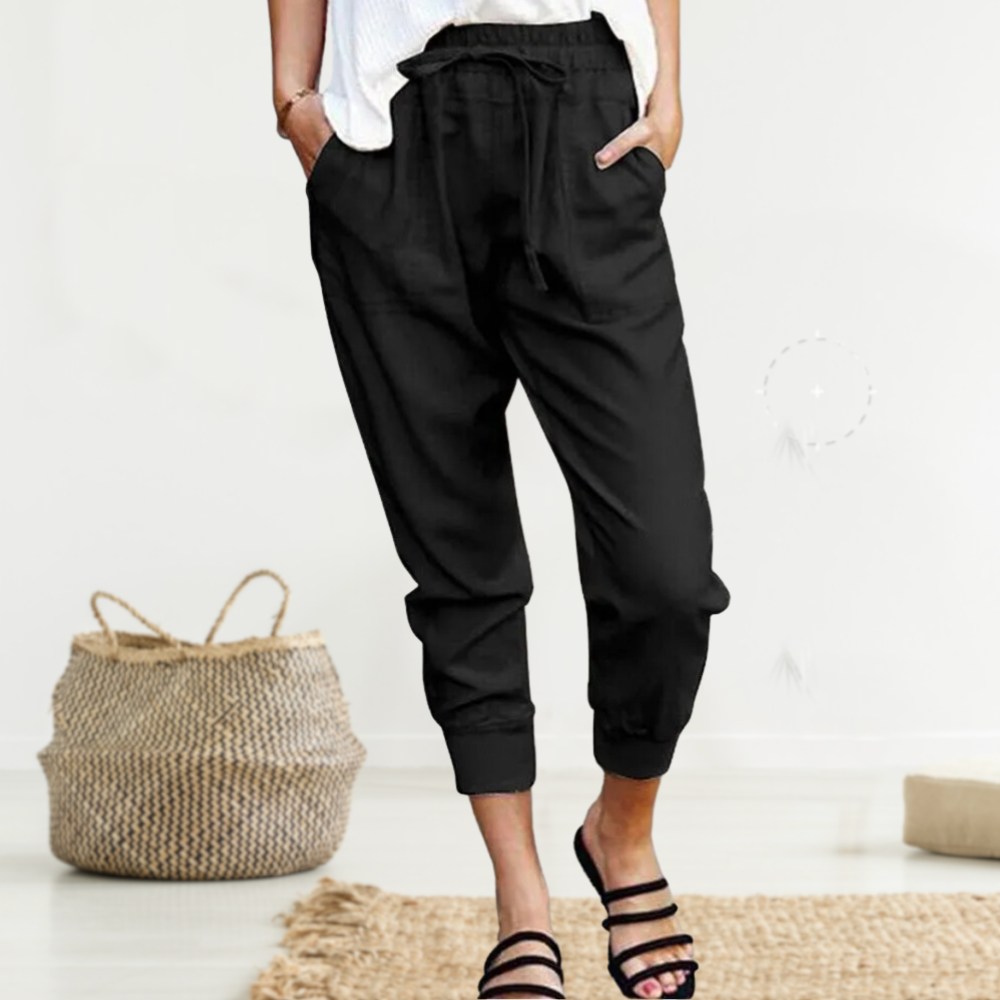 Variant image for Damen Stoffhose Lässig Atmungsaktiv Leinen für Stilvolle Anlässe-15