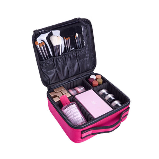 Kosmetiktasche Damen mit Verstellbaren Fächern - Praktische Schminktasche für Reisen und Alltag 0