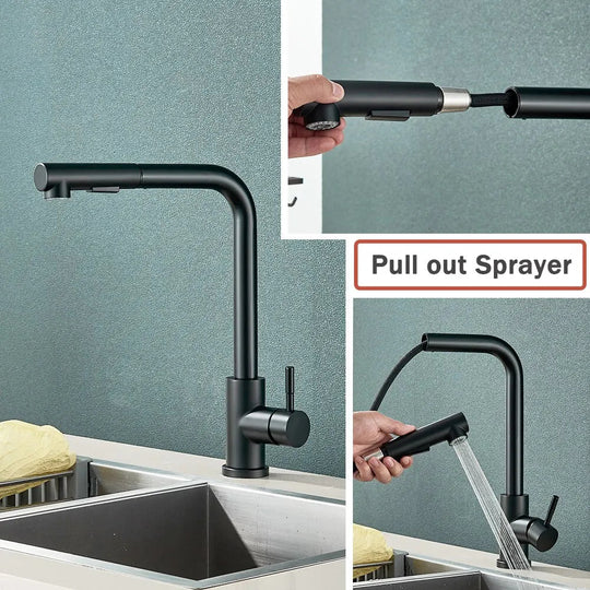 Küchenarmatur mit ausziehbarem Kopf und 2 Wassermodi 2