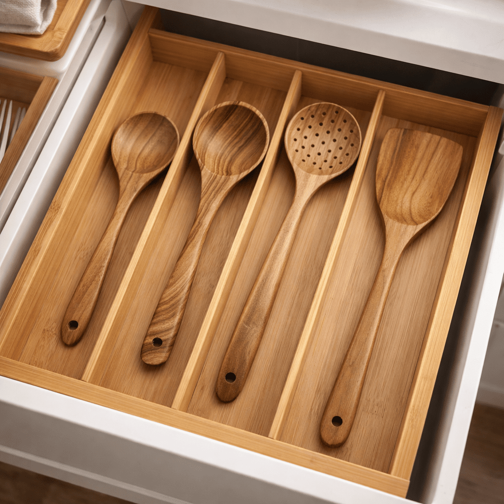Küchenhelfer Set Für Stilvolles Kochen | Küchenutensilien Holz Mit Pfannenwender, Löffel &amp; Schöpfkelle 2