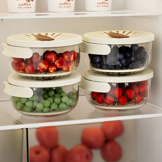 Küchensieb Flexi für Obst und Gemüse mit Schnappdeckel und platzsparendem Design 2