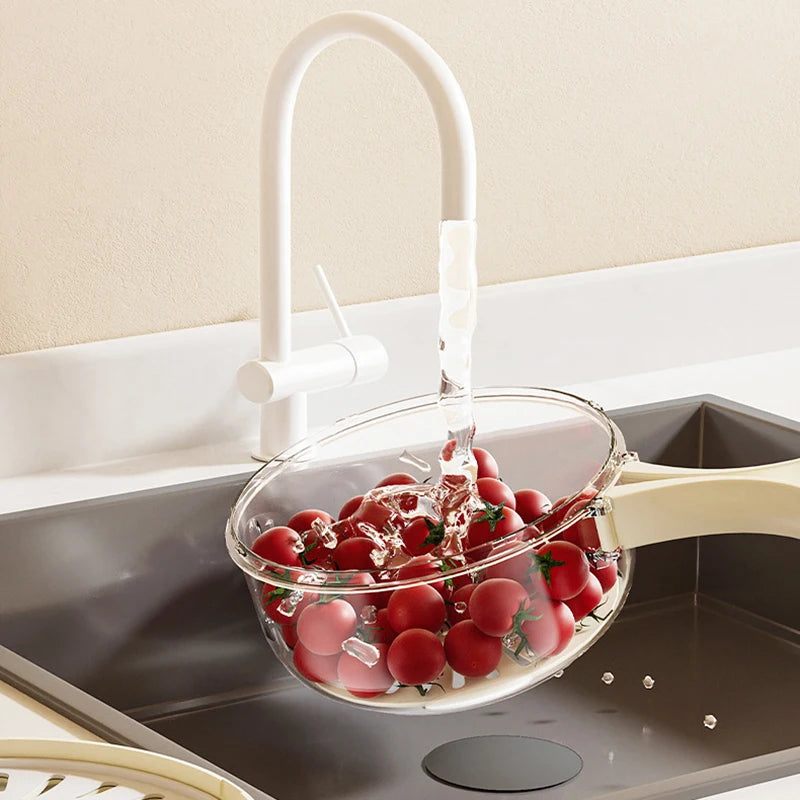 Küchensieb Flexi für Obst und Gemüse mit Schnappdeckel und platzsparendem Design 5
