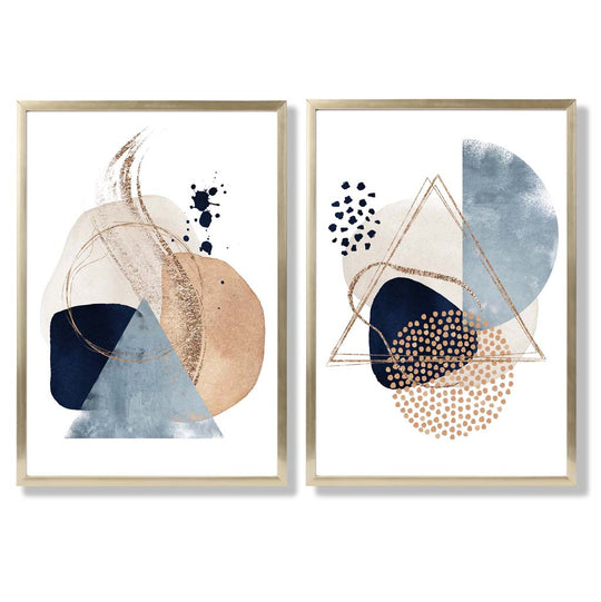 Kunstdrucke im 2er-Set mit Aquarellformen für kreative Wohnräume 8