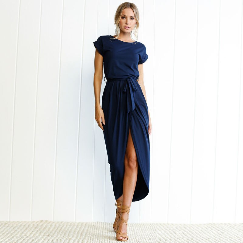 Kurzärmeliges Maxikleid