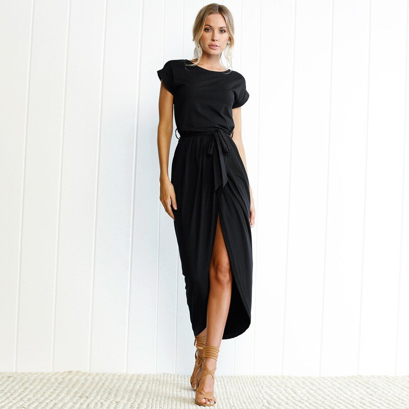 Kurzärmeliges Maxikleid