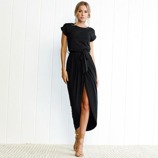 Kurzärmeliges Maxikleid