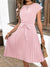 Kurzärmeliges Plissee-Minikleid für Damen 4