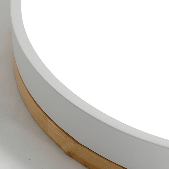 LED-Deckenleuchte mit natürlicher Holzmaserung und grünem Akzent 5