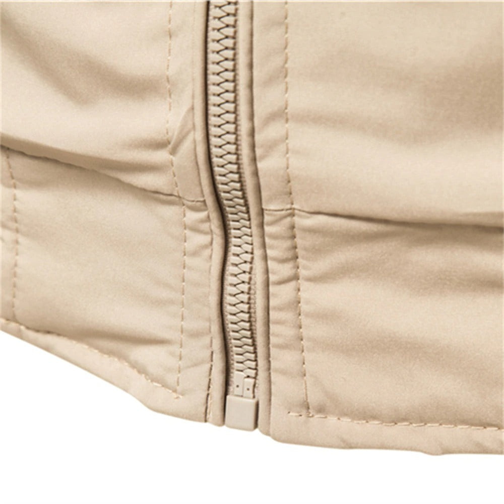 Herren Jacke Schwarz Bomberjacke Stilvoll Polyester Strapazierfähig-4