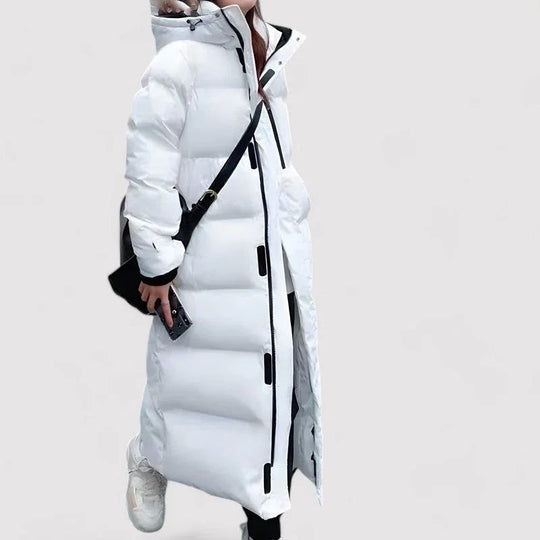 Langer Damen-Steppparka mit wasserdichter Optik 3