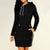 Langes Sweatshirt-Kleid Mit Kapuze