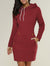 Langes Sweatshirt-Kleid Mit Kapuze
