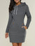 Langes Sweatshirt-Kleid Mit Kapuze