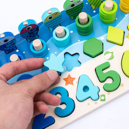 Lernspielbrett für Kinder zur Förderung von Zählen und Formen 6