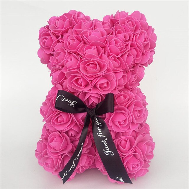 Liebesbär aus Kunstrosen – Personalisiertes Geschenk für Freundin, Geschenkartikel für besondere Anlässe 7