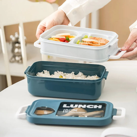 Lunchbox Doppellagig mit separaten Fächern für Damen und Herren 4