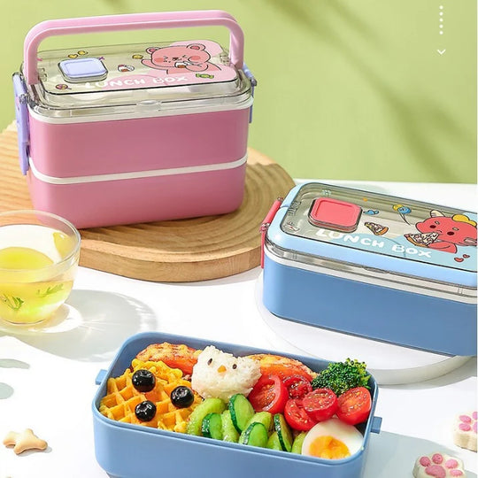 Lunchbox für Kinder mit Cartoon-Motiv und auslaufsicherem Verschluss 4