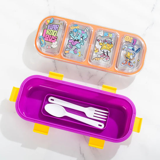 Lunchbox für Kinder mit Hai-Motiv und mehreren Fächern 2