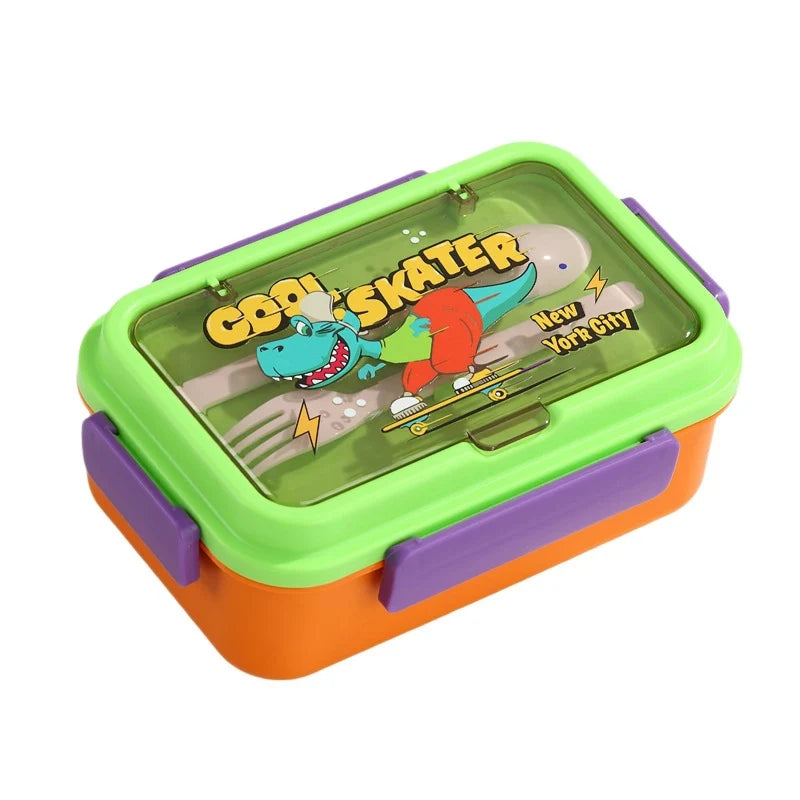 Lunchbox mit unterteilten Fächern und Cartoon-Design für Kinder und Erwachsene 5